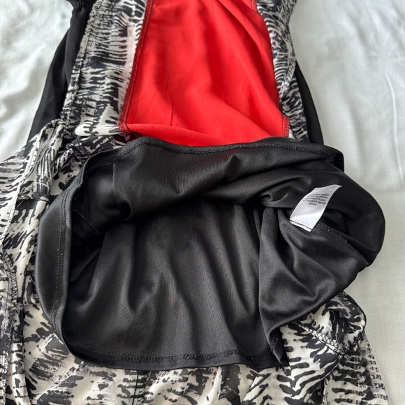 Maurices X-Small Split Front Maxi Dress Red/Black/White Babydoll Spaghetti Strap - Picture 13 of 16